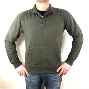 Gap 1/4 Green Button Sweatshirt Size Medium